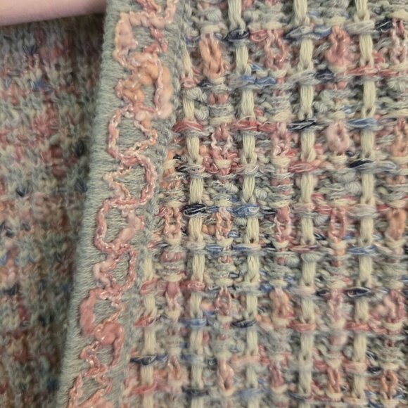 J. Jill Tweed Pink Gray Cotton Blend V Neck Cardigan Sweater Size S - Picture 4 of 7